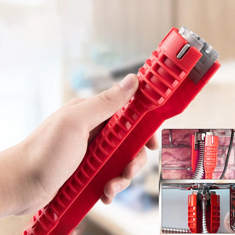 Flume Wrench Sink Faucet Key Plumbing Pipe Wrench 8 In 1 Anti-slip Kitchen Repair Plumbing Tool Bathroom Wrenches Sets