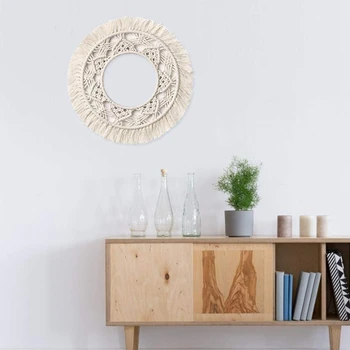 

Wall Frame - Bohemian Fringe Wall Frame Wall Mount Mirror Small Round Frame Decorating Apartment Living Room Bedroom Baby Nurser