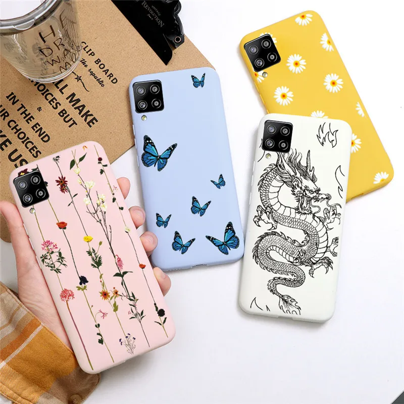 Cute Love Heart Cactus Butterfly Marble Case For Samsung Galaxy A42 5G TPU Flowers Flame a42 5g Cases 6.6 inch Cover | Мобильные