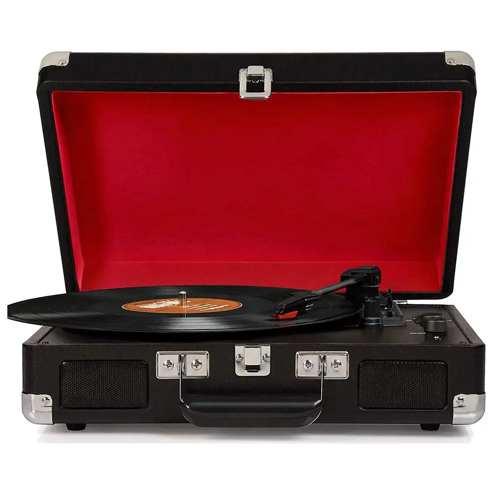  Vintage Record Player Portable Belt-Drive 3 Speed Turntable MP3 Wireless BT Turntable With Stereo S