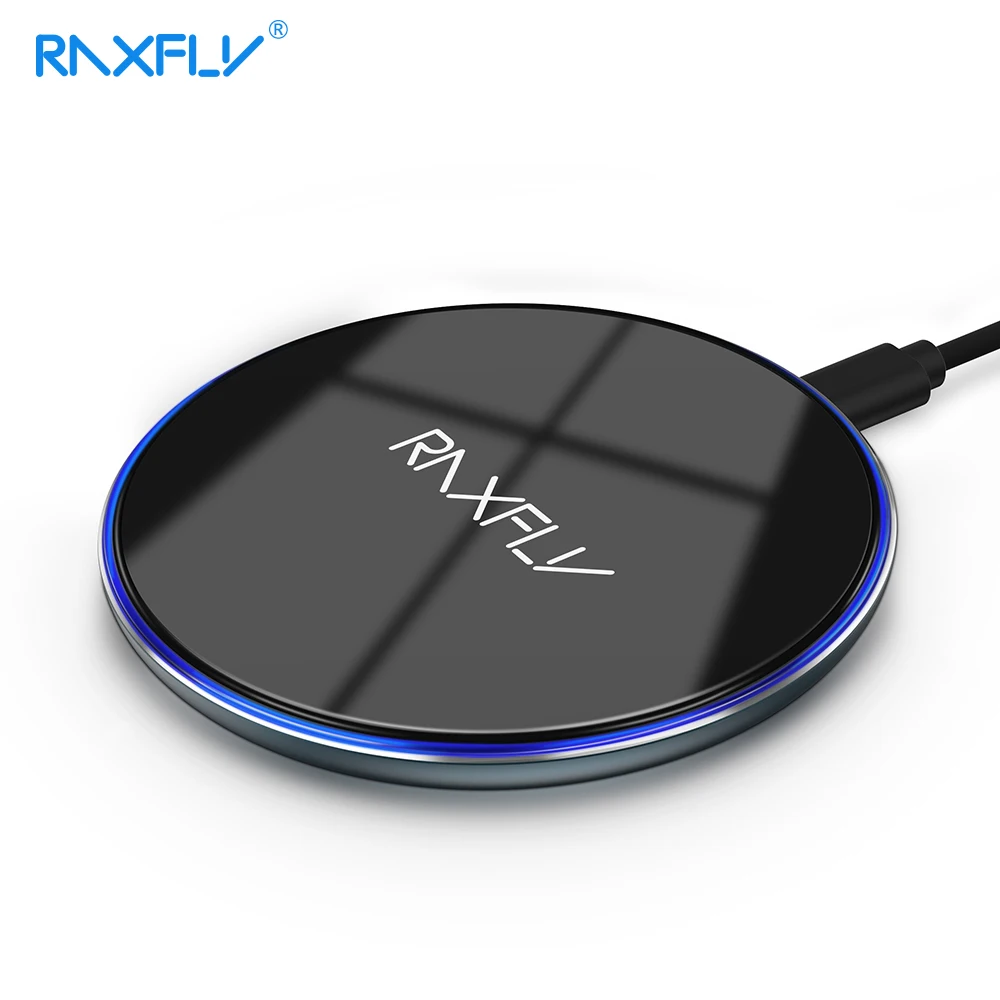 

RAXFLY 10W QI Wireless Charger For iPhone 11 Pro MAX XS XR X 8 Plus Wireless Charging Pad for Samsung S8 S9 S10 Note 10 Plus