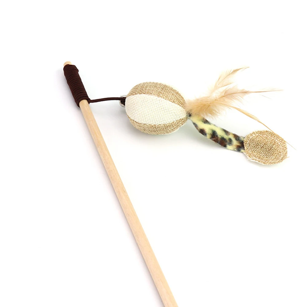 Cat Toy Funny Wand Cat Teaser Stick With Bell Throwing Toy Funny Interactive Plush Toy Stick Feather Wand Supplies#1