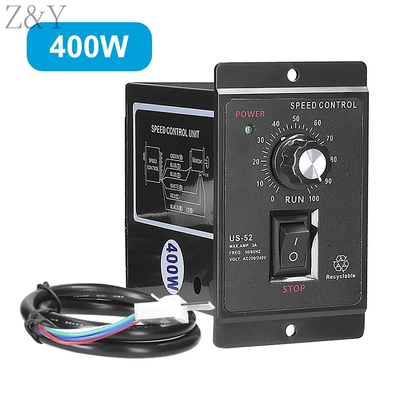 1Pc 400W AC Motor Speed Controller Pinpoint Regulator Forward And Backward 220V 50Hz 60Hz Mini Control Unit | Обустройство дома