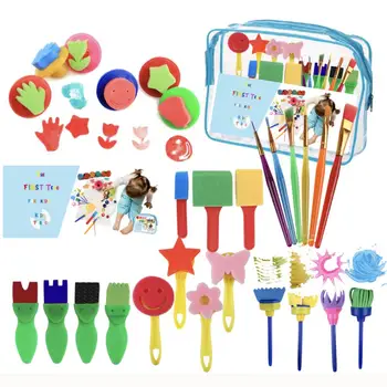 

NEW 27 PCS Children Drawing Brush Brush Sponge Seal Tool Of Fun Painting Drawing Tools For Kids Puzzle Painting Tools #N
