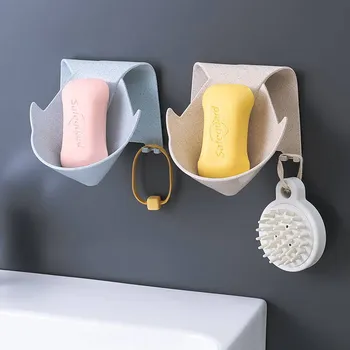

Soap Box Bathroom Love Shape Storage Tray Soap Holder Case Bathroom Supplies Bathroom Soap Rack Drainage Wall Hung Funnel Box