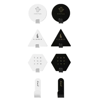 

1Set 8 Pcs Geometric Shape Wrought Iron Hooks Decorative Storage Hooks Office Home Decorations Accessories Wall Key Holder Organ