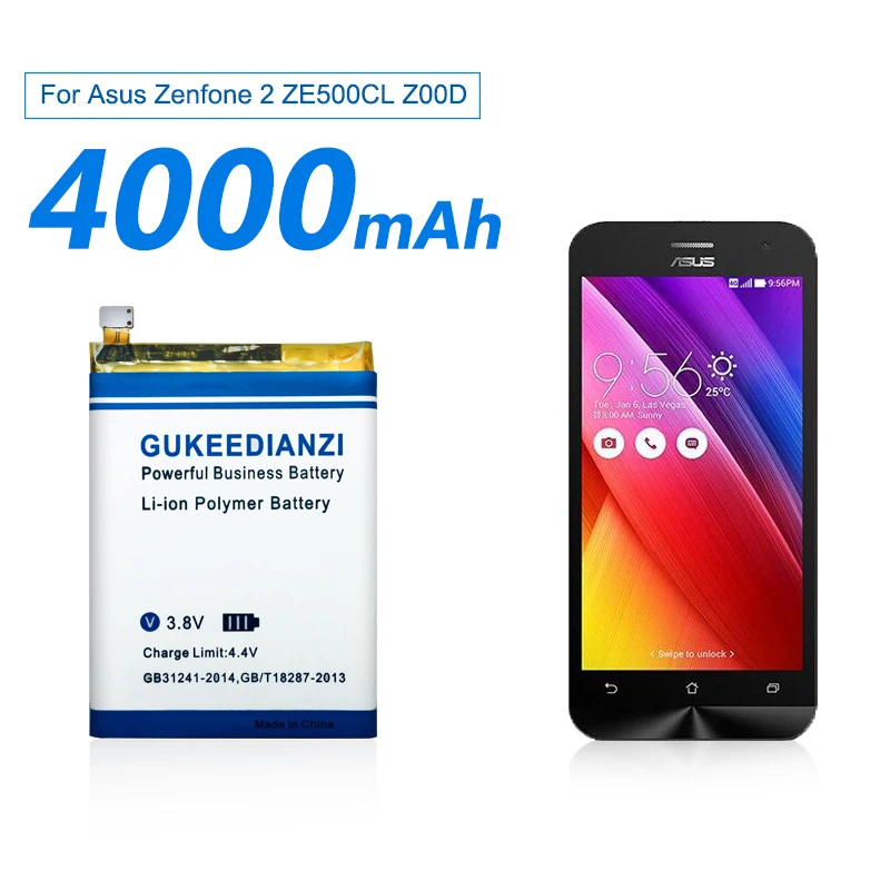 Аккумулятор GUKEEDIANZI 4000 мАч C11P1423 для Asus Zenfone 2 для Asus Zenfone 2 ZE500CL Z00D запасная батарея для мобильного телефона