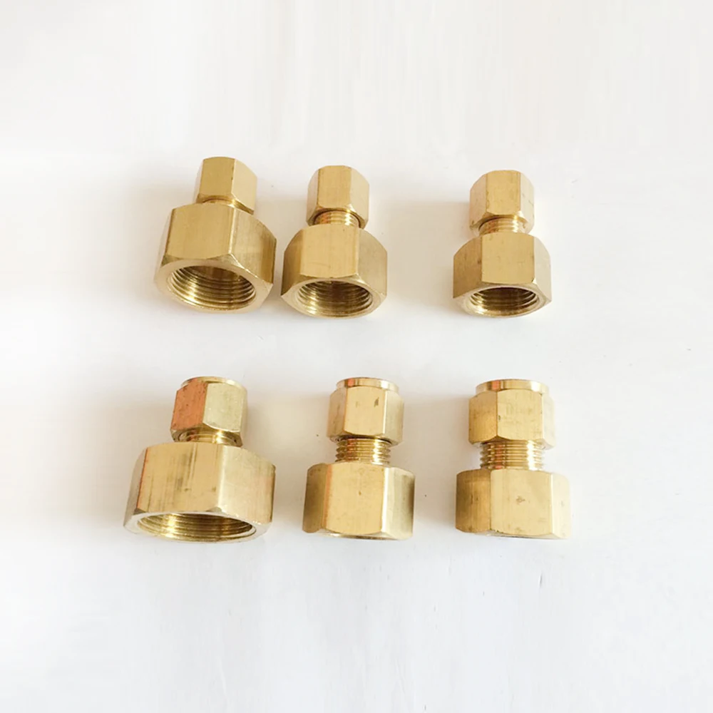 1/8" 1/4" 3/8" 1/2" NPT Female x Fit 3/16" 5/16" OD Tube Compression Union Brass Pipe Fitting | Обустройство