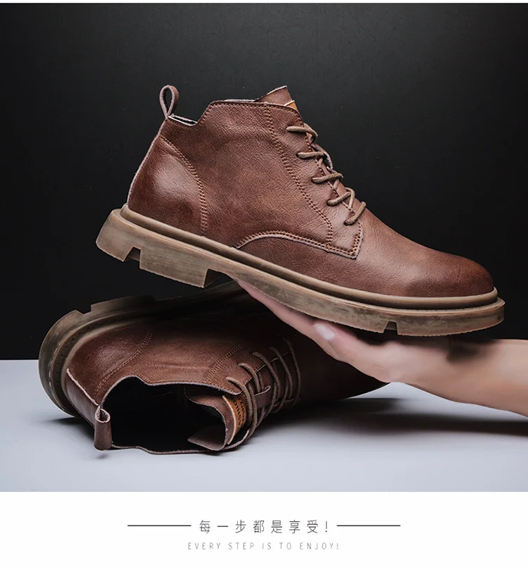 Ботинки martin; модные мужские ботинки; обычно мужские Ботильоны; Высококачественная Мужская обувь; британский стиль; кожаные ботинки в стиле ретро; p