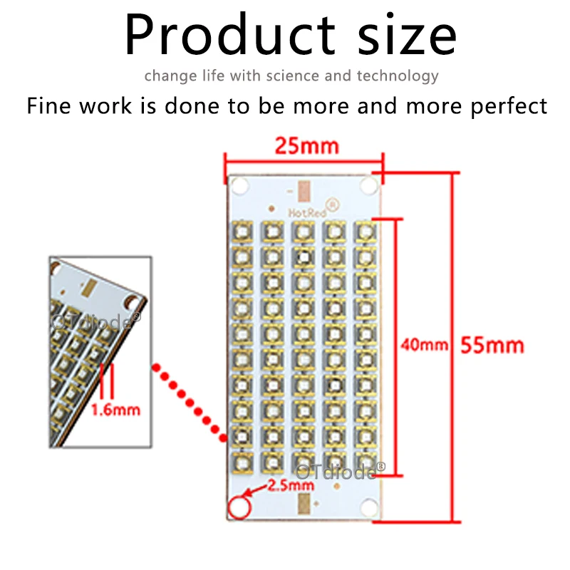 50W100W150W300W Semileds UV Lamp 395nm 405nm 420nm 430nm Purple LED Copper PCB for 3D Printer Flatbed 55*25mm glue curing light