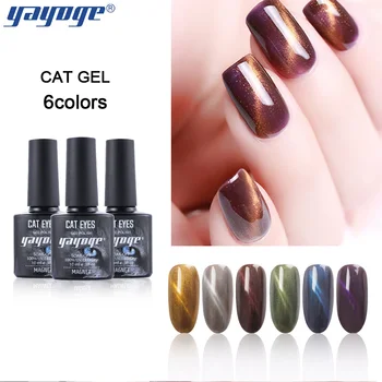 

Yagoge Crystal Cat Eye Gel 10ml UV Nail Gel Polish Varnish Magnet 6 Color LED Long Lasting Lacquer Soak off Manicure UV Gel
