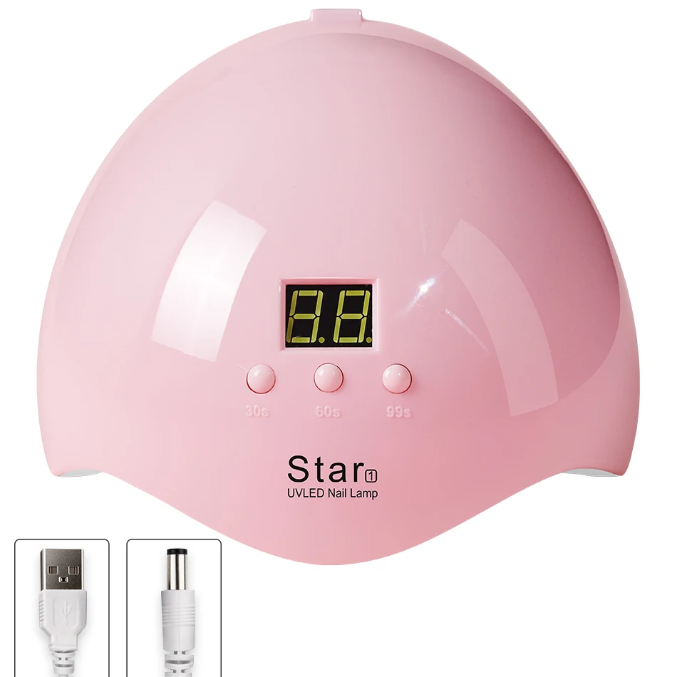 Star1 48W Pink(USB) ROHWXY 80 Вт/48 Вт Sun X5 MAX УФ-лампа для сушки ногтей Гель-лак ледяная лампа для сушки ногтей ЖК-дисплей светодиодный светильник для ногтей УФ-лампа для маникюра - Цвет: Star1 48W Pink(USB)