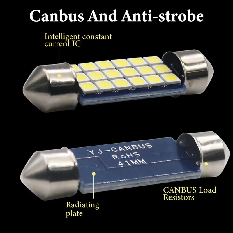 Светодиодсветодиодный лампа T10 W5W c5w 31/36/39/41 мм 18SMD 3030 1 шт.|Сигнальная лампа| |
