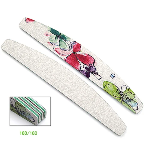 lot New Nail File Flower Printed Nail buffer Colorful Lime a ongle 80/100/150/180/240 Professional Manicure Tools