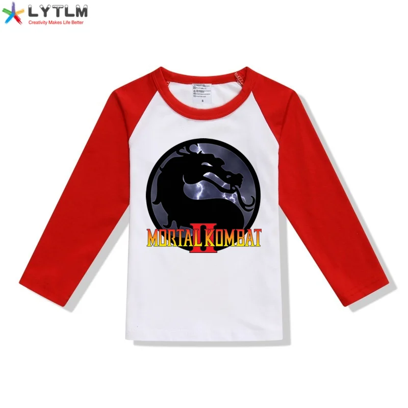 LYTLM mmoral Kombat футболка Enfant Rock N ролл мультфильм футболка для детей дракон мальчик футболки Детская форма Infantil Masculina - Color: CX Raglan Red