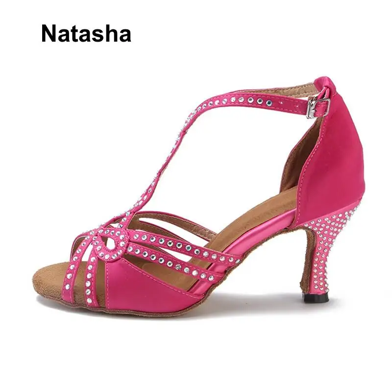 Обувь для латиноамериканских танцев Natasha атласные туфли бальных мягкая подошва