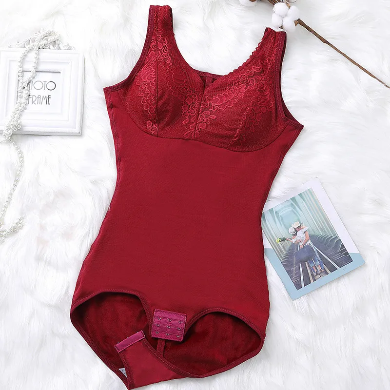 Plus Size Women's Slimming Underwear Bodysuit Body Shaper Waist Shaper Shapewear Slimming Bodysuits Hook Corset with velvet