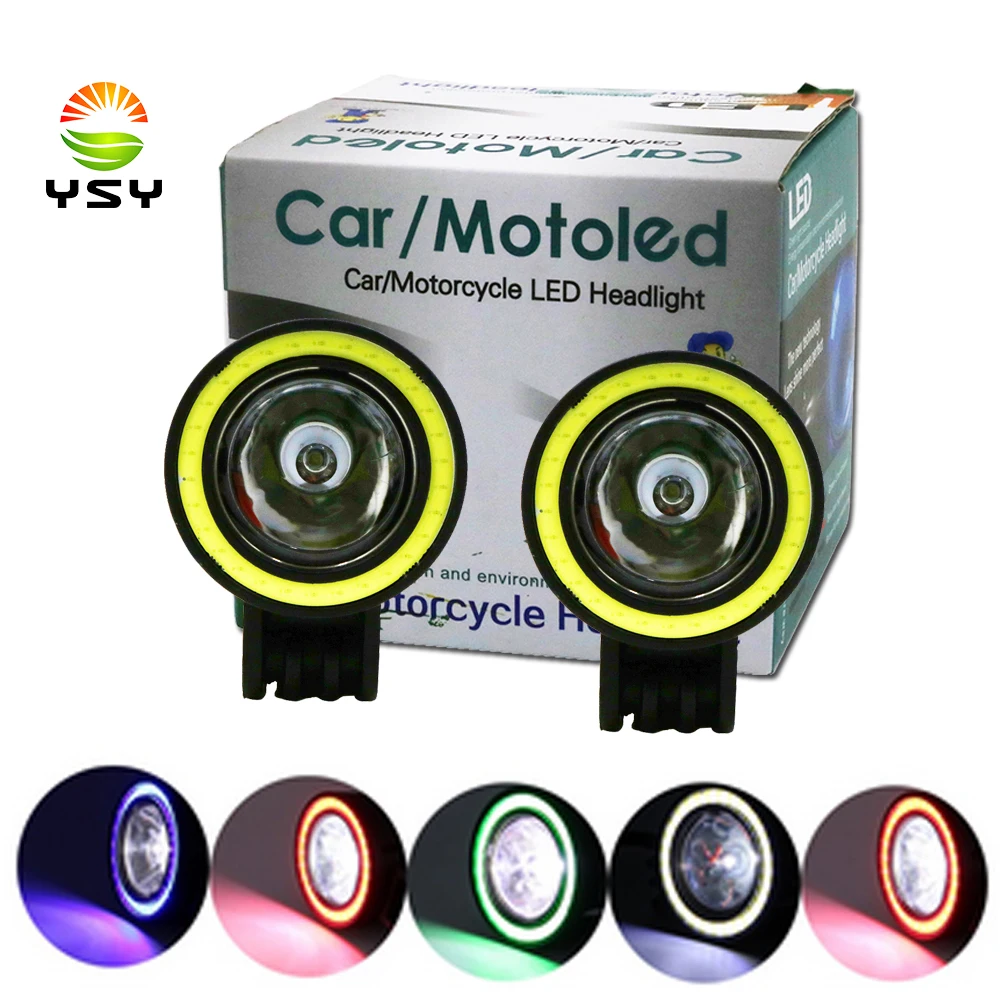 

YSY 1 шт. 15 Вт светодиодная фара «ангельские глазки» для мотоцикла, фонасветильник, дополнительная яркая светодиодная фара для велосипеда, ак...