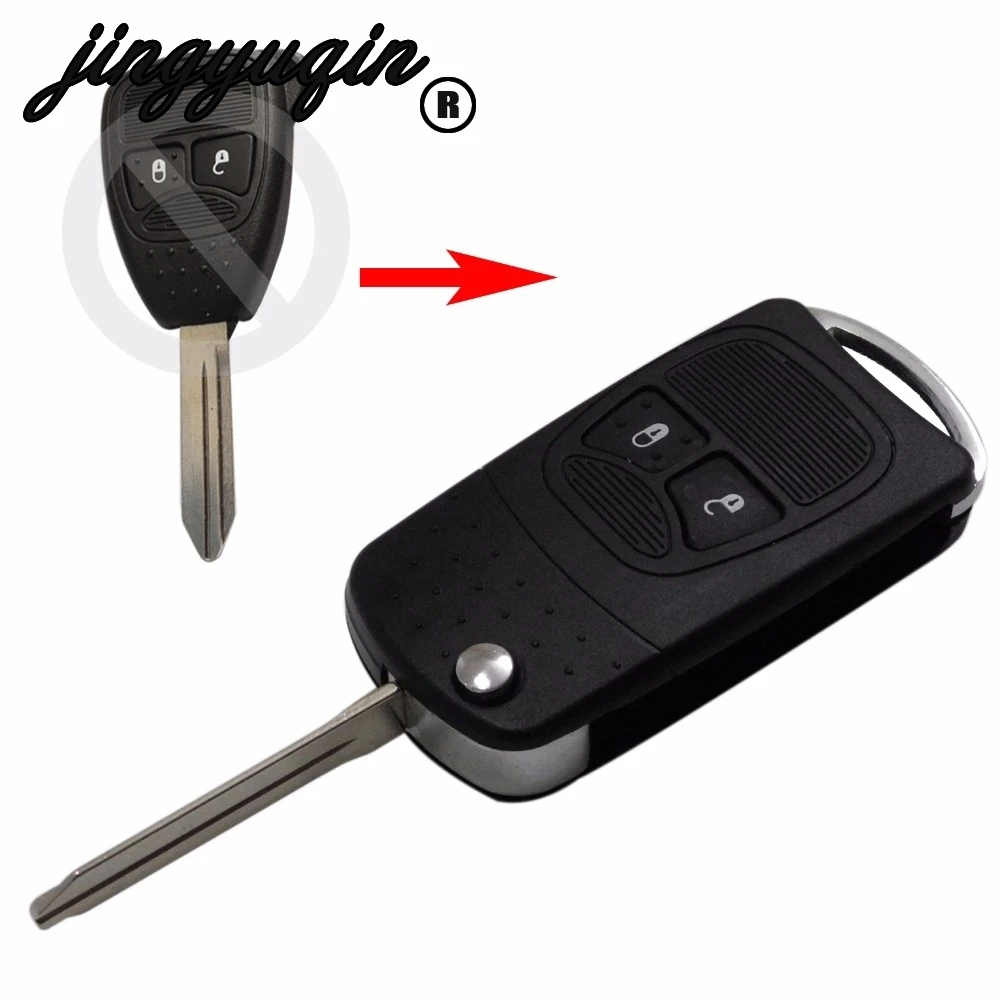jingyuqin 2 Button Car-styling Remote Key Blank&amp Shell /Car Case For Chrysler Jeep Compass Dodge Wrangler | Автомобили и
