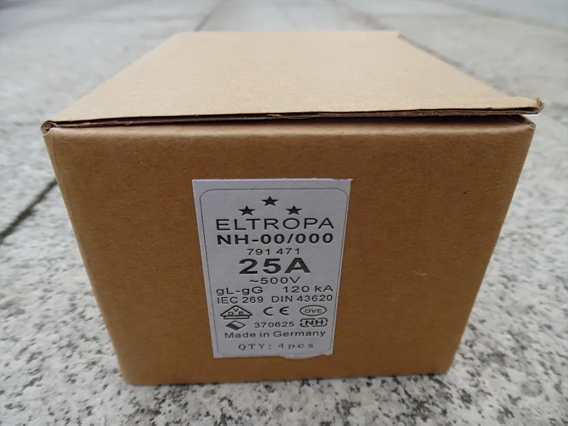 Предохранители: ELTROPA NH-00/000 25A 500V 120KA gL/gG 791471/NH-00/000 20A 500V 120KA gL/gG 791470