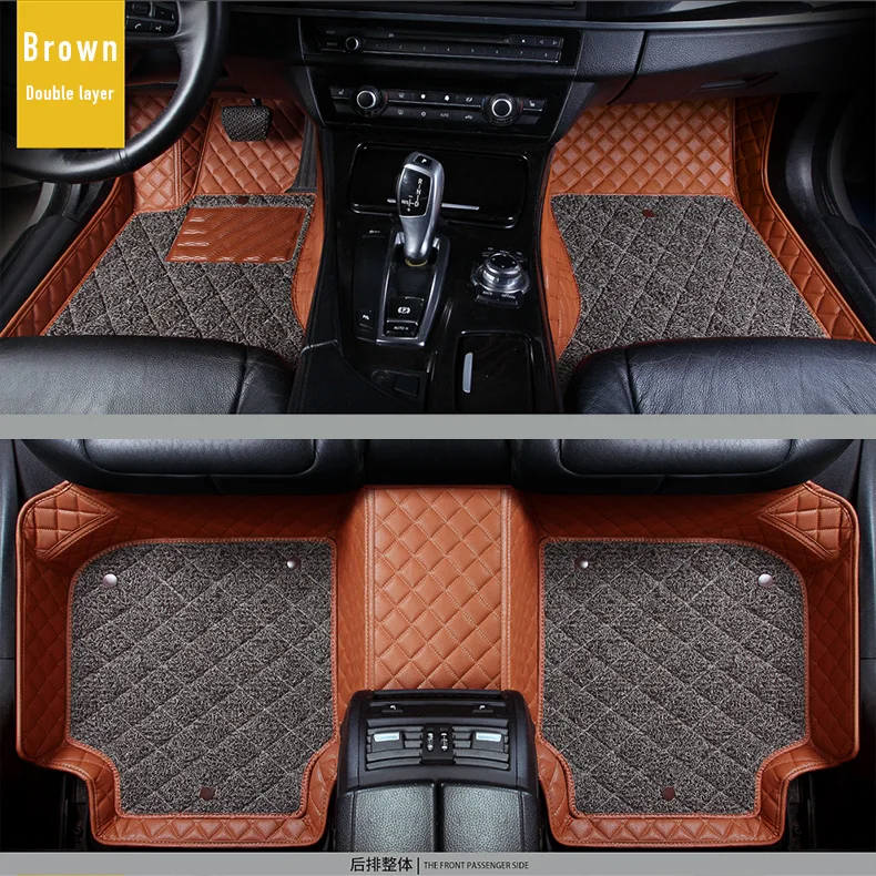 Водонепроницаемые анти-грязные кожаные автомобильные коврики для Volkswage Cross Lavida Lamando Multivan T5 Teramont автомобильные аксессуары - Название цвета: luxury  brown