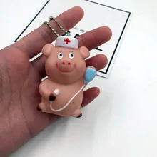 Свинья брелок-талисман, креативная эластичная одежда, свинья, мужская женская Автомобильная сумка, брелок, круглая подвеска