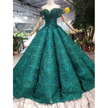 

BGW 3221ht Suknie Wieczorowe Green Prom Dress Sweetheart Bead Lace Up Swollen Evening Dress Ball Gown Women Occasion Dress Green