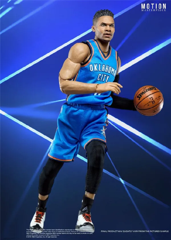 Изображением самого ценного игрока NBA из звезд баскетбола Расселл Уэстбрук № 0 синий 1/9 мобильный в штучной упаковке Гараж Комплект