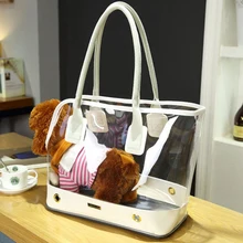 Милая прозрачная маленькая сумка-переноска для питомцев, кошек, собак, путешествий, роскошная сумка для переноски чихуахуа, собак, щенков, уличные сумки для переноски, белая сумка-тоут