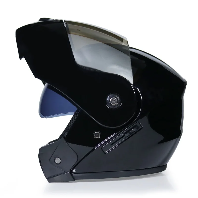 Bright silver visor Moto rcycle Шлем S женские флип-ап шлемы moto rbike двойной козырек Шлемы casco moto полное лицо человек мото rcycle рыцарский шлем - Цвет: Bright silver visor