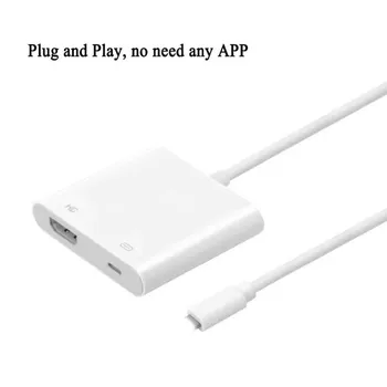 

Phones 8-Pin Port HD TV/ Projector Converter Adapter For IPhone 5/ 6S/ 7 For IPad 4/ Mini 1080P Phone HDMI Cable