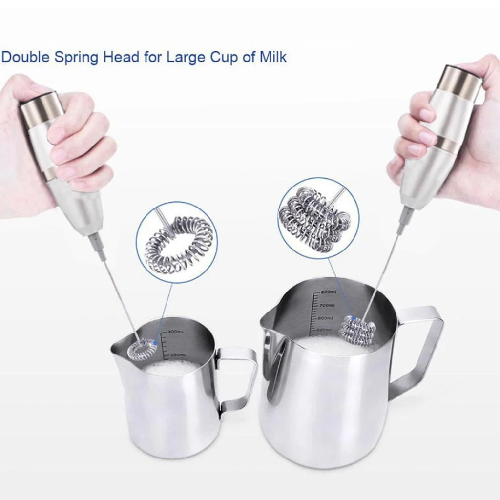 Milk Frother Handheld Electric Milk Frother Milk Single three Spring Whisk Head