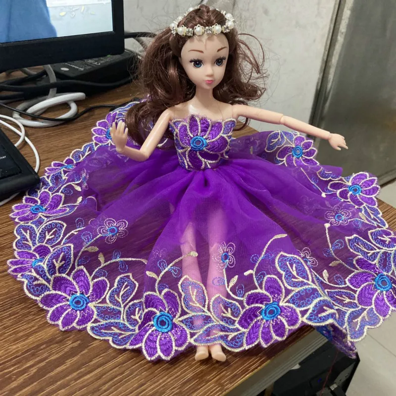 

3 yards Lace Fabric Purple Plum Blossom Flower Mesh Flowers Tulle Mesh Lace Wide Clothes Accessories For Garments And Wedding