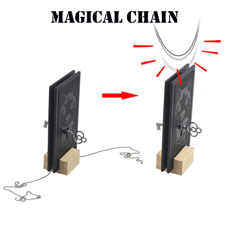 Волшебная цепь Волшебные трюки проникают волшебник магии крупным планом Иллюзия реквизит для фокусов ментализм невозможна цепь через твердый ключ