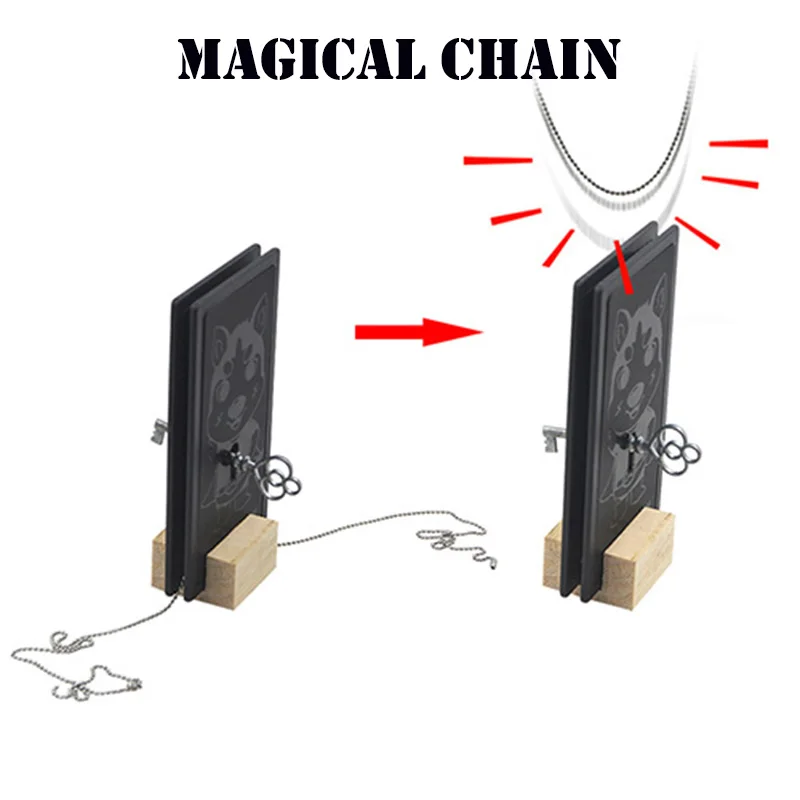 

Magical Chain Magic Tricks Penetrate Magia Magician Close Up Illusion Gimmick Props Mentalism Impossible Chain Through Solid Key