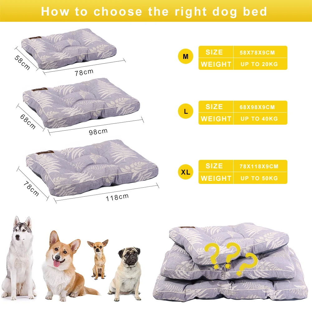 Petaccom-petking dog bed-removable and washable pet mattress soft and non-slip dog cushion, pet mats, thick pet blankets, pet kennels M-XL