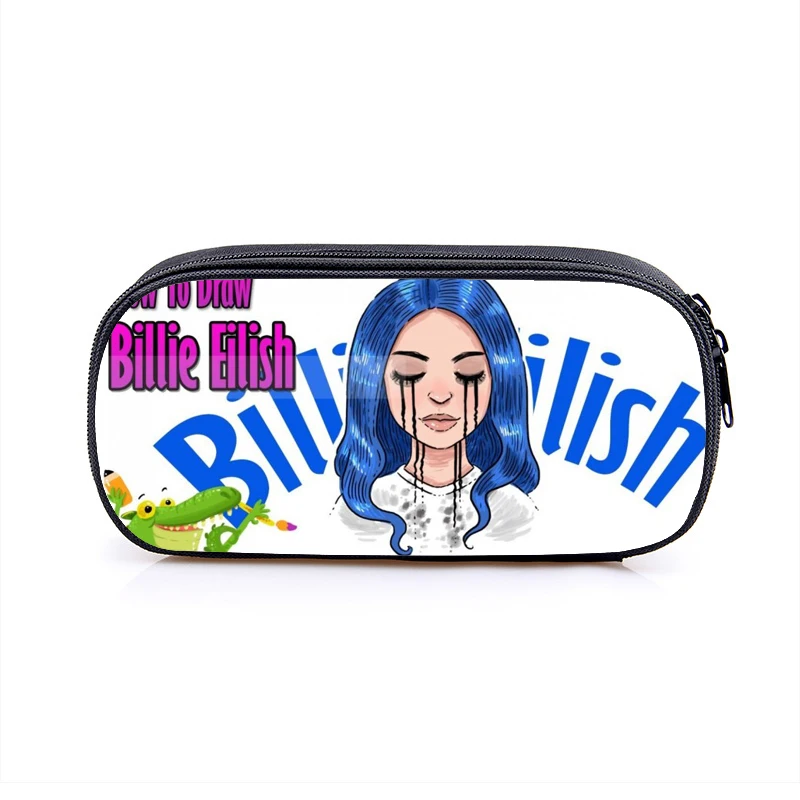 Billie Eilish Карандаш Чехол для девочки-подростка, косметическая сумка, школьные принадлежности канцелярские товары сумка для хранения Billie Eilish в стиле "хип-хоп" для макияжа сумка