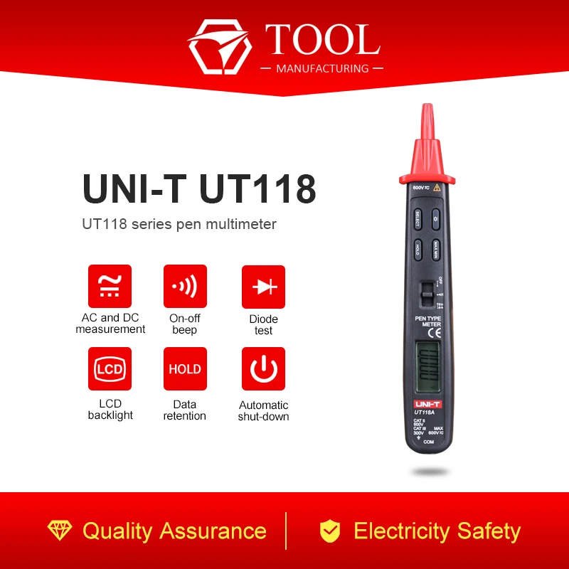 

UNI-T Pen Multimeter Detection AC / DC Tester EF Function Digital Display Multimeter LCD Backlight Power Detector