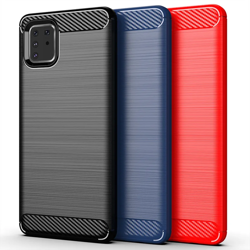 Для samsung Galaxy A81 чехол, силиконовый мягкий ТПУ матовый чехол из углеродного волокна для samsung Galaxy A81