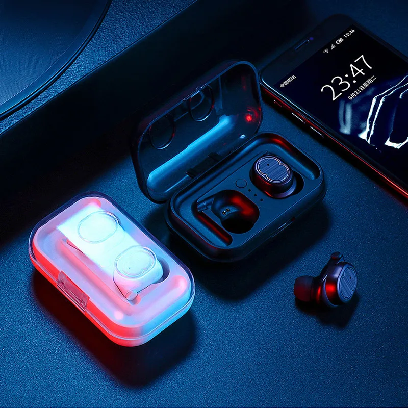 TWS8 Bluetooth Earphone 5.0 Charge for phone Wireless Headset Smart touchHD Mic handfree Earpieces for Huawei Samsung