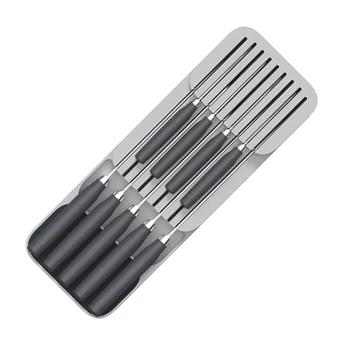 

Kitchen Cutlery Drawer Organizer Plastic Knife Block Holder Tray Knives Storage Rack Knife Stand organizador cocina Space Save