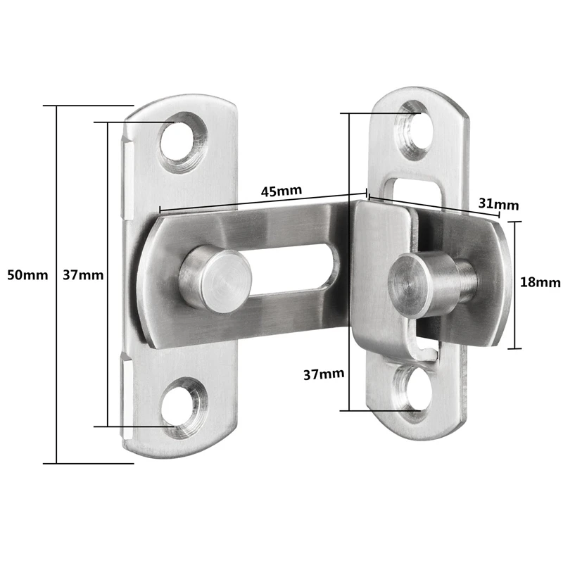 2 Pieces 90 Degree Right Angle Door Latch Hasp Bending Buckle Bolt Sliding Lock Barrel with Screws for Doors and Wi | Обустройство