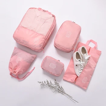 

6PCS Travel Storage Bag Set For Clothes Shoes Tidy Organizer Wardrobe Suitcase Pouch Underwear Toiletry Trunk Storage Bags