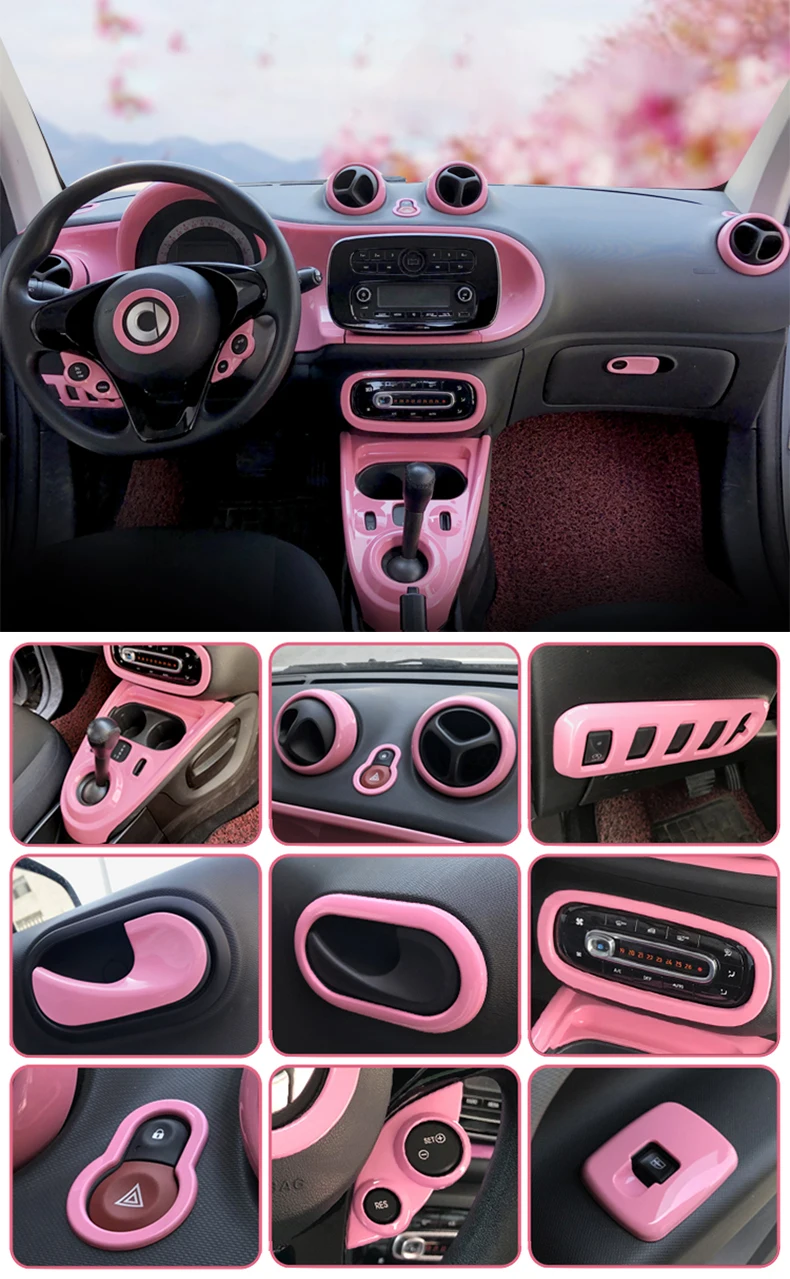 Pink Cute Girls Car Interior Accessories For Mercedes Smart 453 Fortwo Forfour Car Styling Decoration Modification Accessories Aliexpress Automobiles Motorcycles