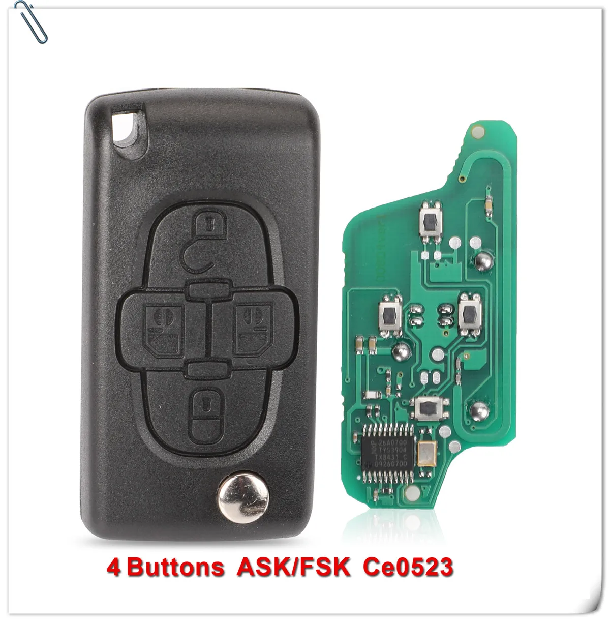 Keyforkess 10x CE0523 CHIEDERE/FSK 433Mhz 4 Bottoni Controllo Fob Chiave A Distanza Per Peugeot 1007 Per Citroen Vibrazione floding C8 VA2/HU82 Lama - Hf9fd5c8e329b4a458d56bf591fdcf995J
