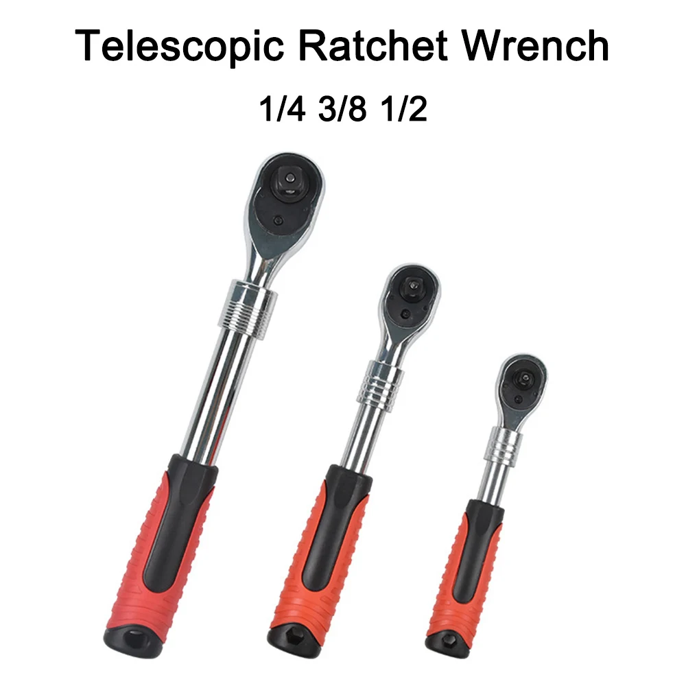 

1/4 3/8 1/2 72 Teeth Telescopic Ratchet Wrench Big Fly Small Fly Hexagon Wrench Quick Car Repair ToolS