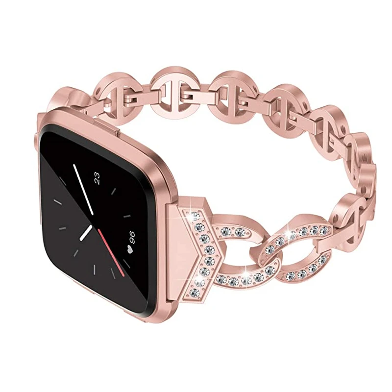 Браслет из нержавеющей стали с бриллиантами для Fitbit Versa/Versa 2/Versa Lite | Наручные часы