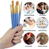 Lonely Finger 10pcs Artist Paint Brushes Set Nylon Hair Plastic Handle for Acrylic Oil Watercolor Professional Art Painting Kit 6