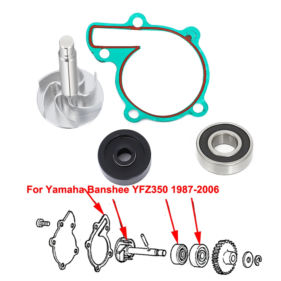 Yamaha Banshee Water Pump Kit - Aluminum Billet Impeller, Bearing, Seal, Gasket