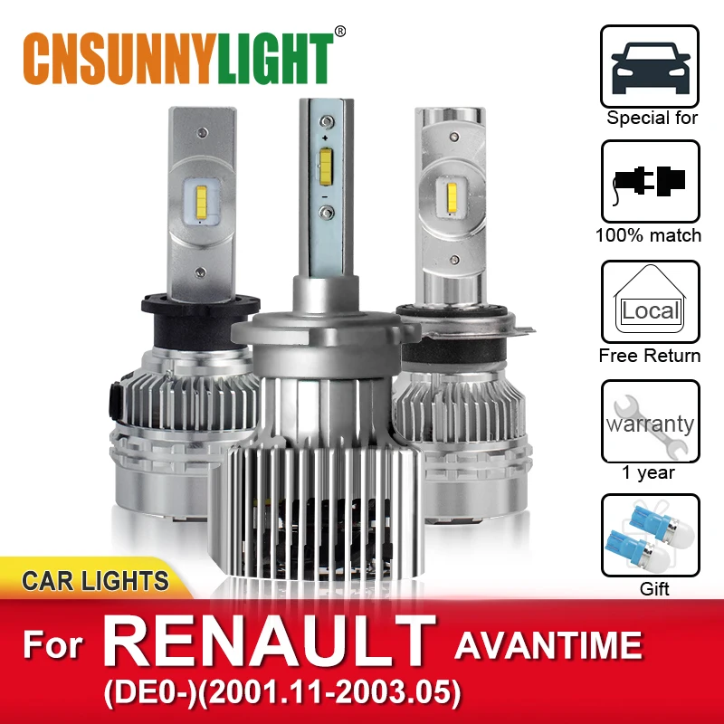 

CNSUNNYLIGHT Automobile LED Headlamp Bulbs For RENAULT AVANTIME DE0 2001-2003 Foglamp Bulb Headlamp Plug and Play Car Lamp Kits